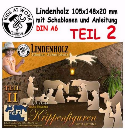 Krippenfigur Teil 2, zum Schnitzen aus Lindenholz (Kopie)