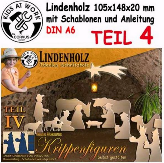 Krippenfigur Teil 4, zum Schnitzen aus Lindenholz