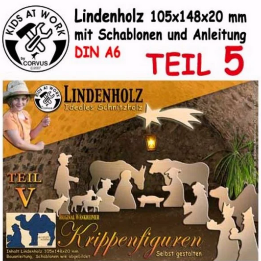 Krippenfigur Teil 5, zum Schnitzen aus Lindenholz