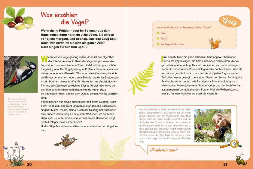 Lesen + Stickern. Entdecke die Tiere im Wald