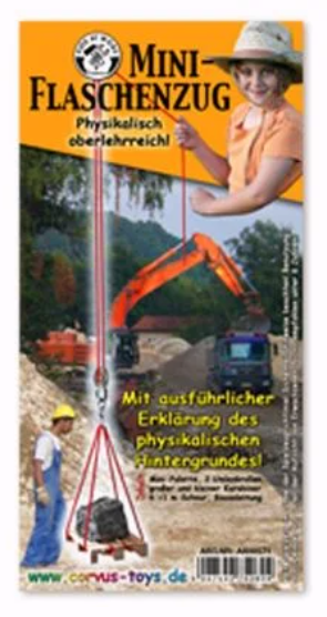 Mini-Flaschenzug mit Seil und Karabiner