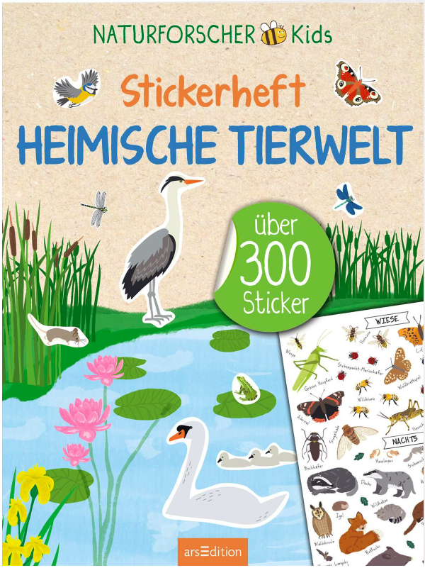 Naturforscher-Kids – Stickerheft Heimische Tierwelt