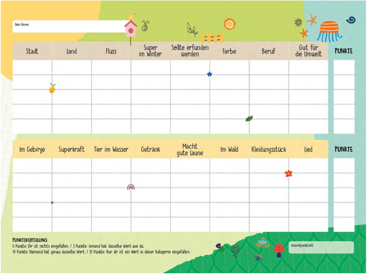 Stadt, Land, Natur - Spieleblock