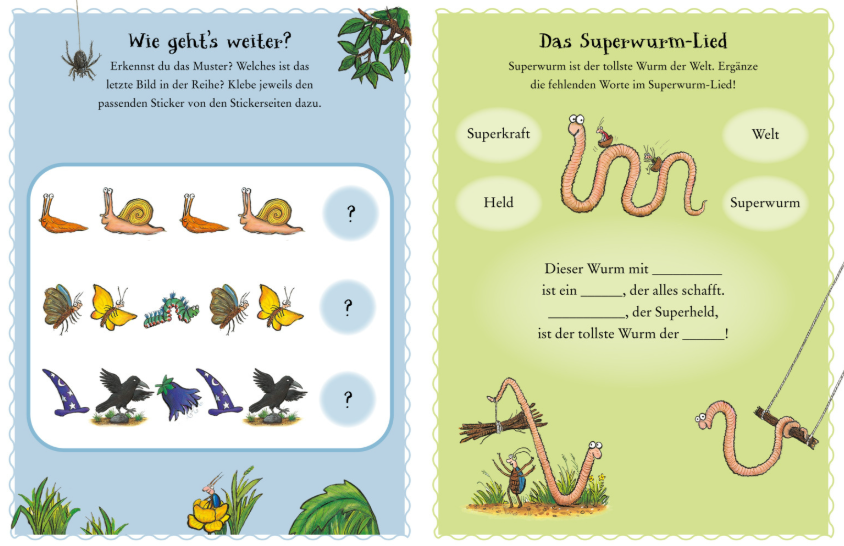 Superwurm Sticker - Spielebuch