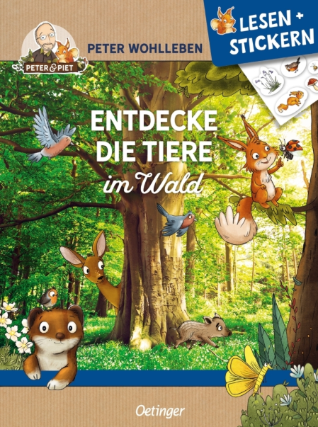 Lesen + Stickern. Entdecke die Tiere im Wald